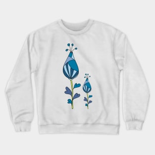 blue decorative flowers Crewneck Sweatshirt